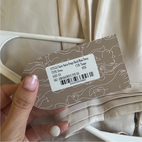 Brand new Meshki Claire satin maxi dress in Taupe / cream in size XS. - Picture 5 of 7